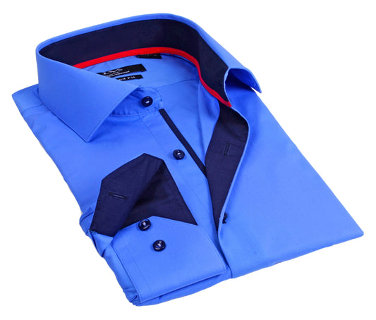 Button-Up Shirt //  - Tailored Fit - contrast  trimming - final sale