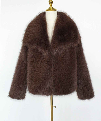 Imitation fur coat top women's short woolen coat made of synthetic fur