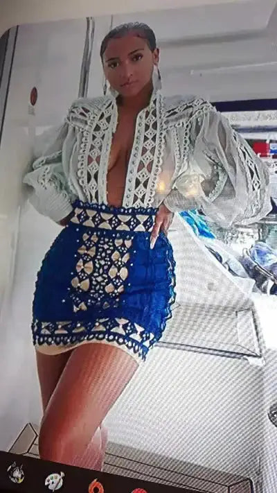 時尚高領碎花上衣