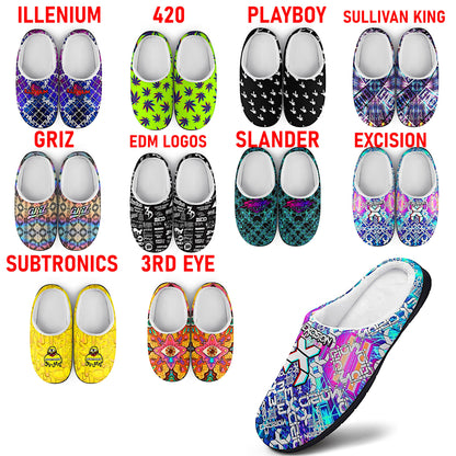Pantuflas de algodón para artistas de EDM, suaves, cómodas, antideslizantes, impermeables y resistentes a los olores. Regalos para festivales de música, para hombre y mujer. Edición limitada.