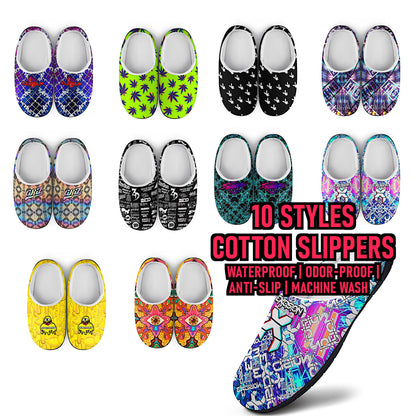 Pantuflas de algodón para artistas de EDM, suaves, cómodas, antideslizantes, impermeables y resistentes a los olores. Regalos para festivales de música, para hombre y mujer. Edición limitada.