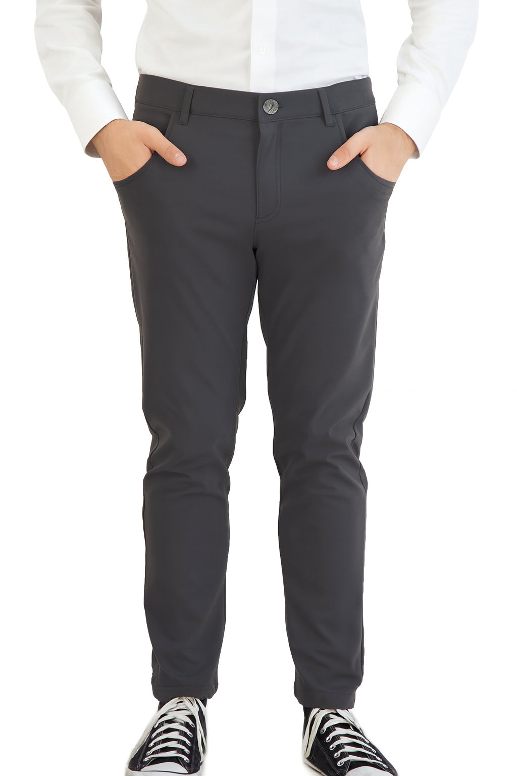 NEW & UPDATED Super - Stretch Men's Chinos //Casual// Dark Charcoal - Performance Collection