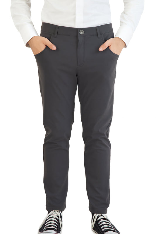 NEW & UPDATED Super - Stretch Men's Chinos //Casual// Dark Charcoal - Performance Collection