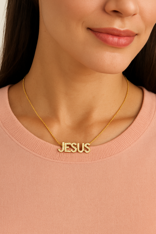YAHWEH Cubic Zirconia 18k necklace