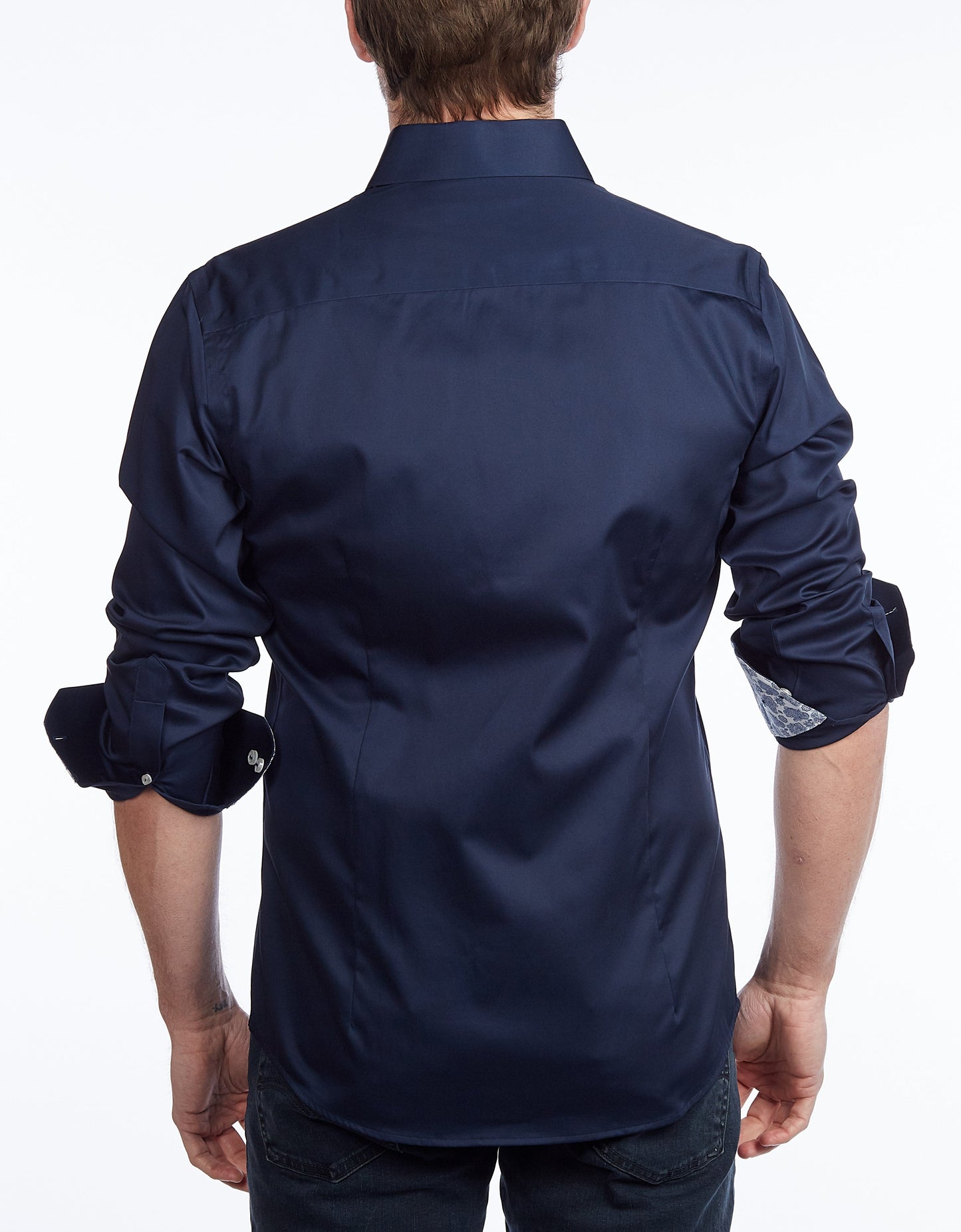 Contrast Collar Button-Up Shirt // Contemporary Fit - contrast  trimming - final sale