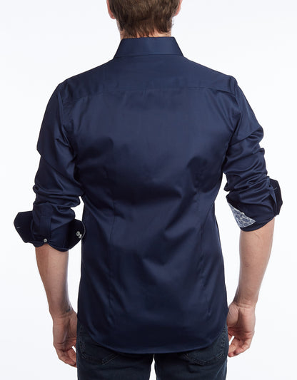 Contrast Collar Button-Up Shirt // Contemporary Fit - contrast  trimming - final sale