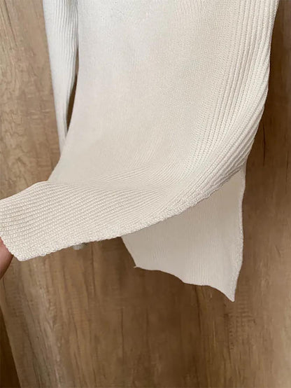 方領不規則長袖女式毛衣 | NCS