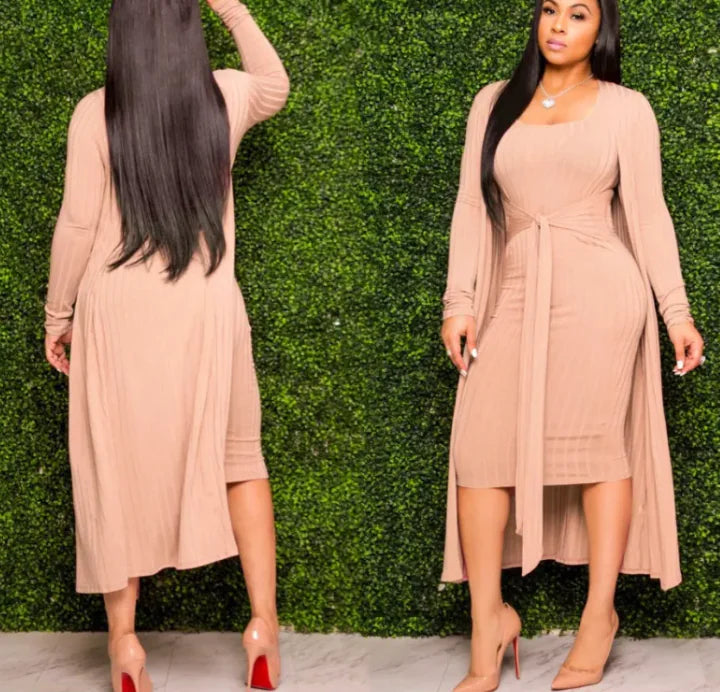 優雅吊帶長裙套裝