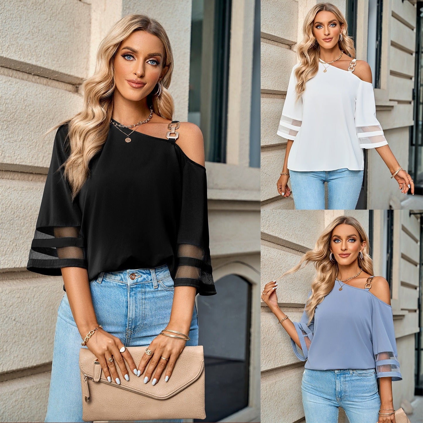 Western Chic One Shoulder Blouse