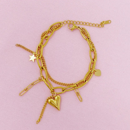 Pulsera con dijes de doble diversión