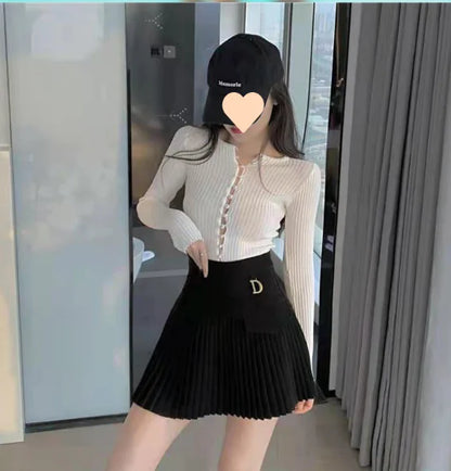 Women's Spring Summer Pleated Skirt Dress