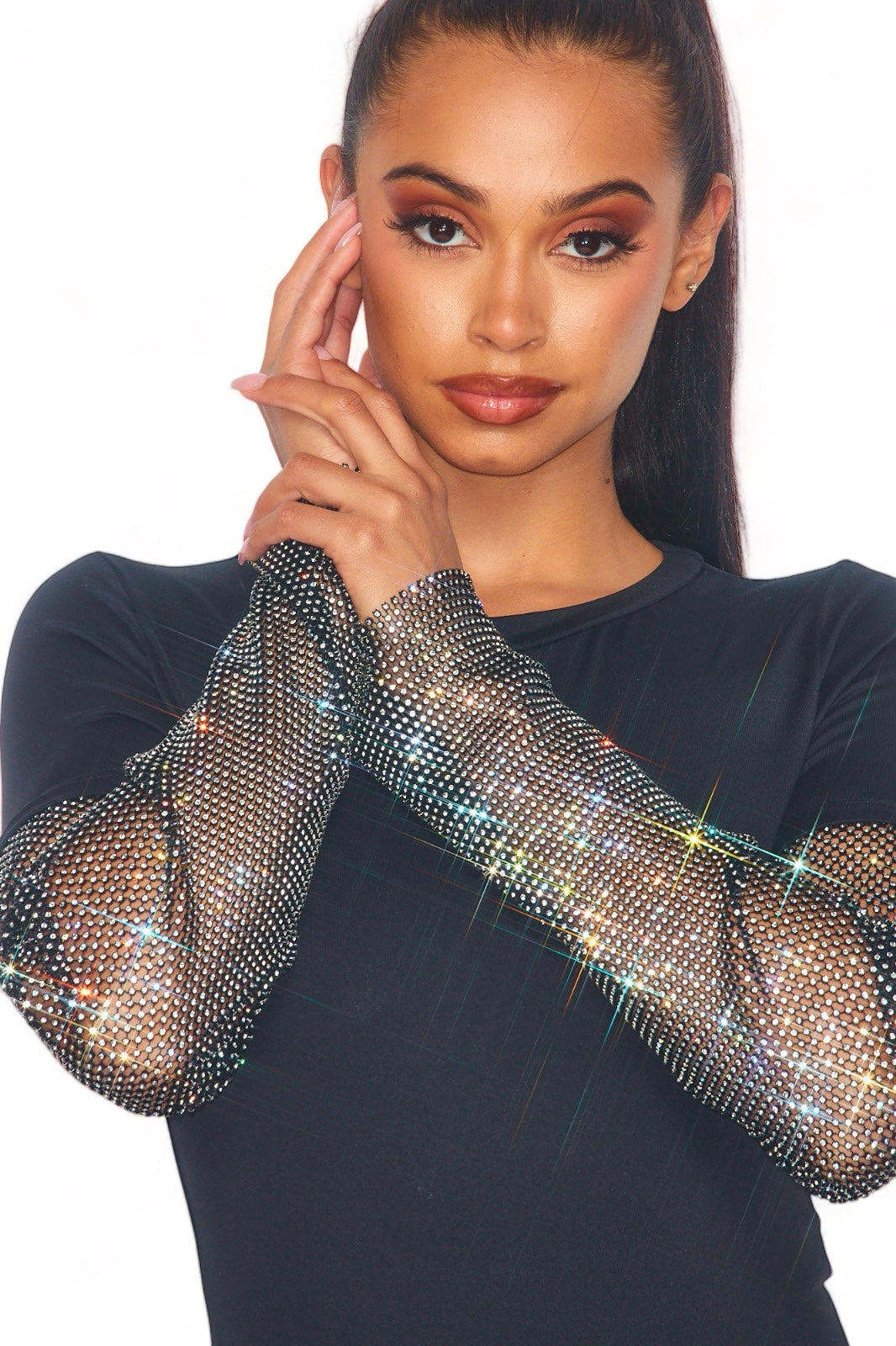 Jeweled Long Sleeve Bodysuit