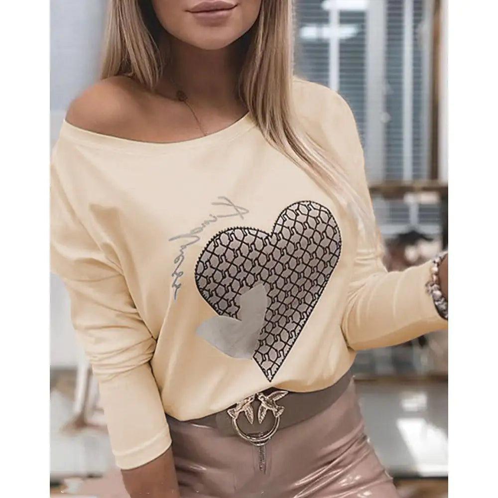 Spot Women's Off-the-Shoulder Long Sleeve Blouse