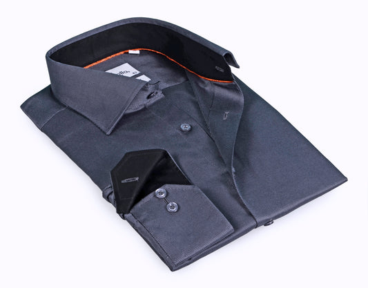 Long Sleeve Shirt with contract trimming // Dual cuffs// contemporary fit- Final Sale