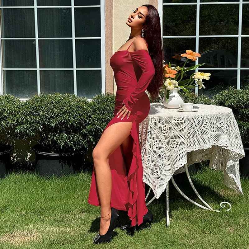 One Shoulder Dress : With Slit Dress