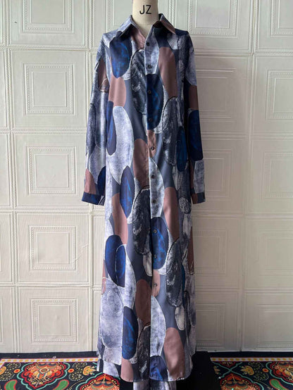 Elegant and sexy printed top+wide leg pants two-piece set