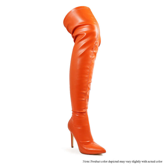 Gisele - Orange PU {Order 1/2 Size Larger}