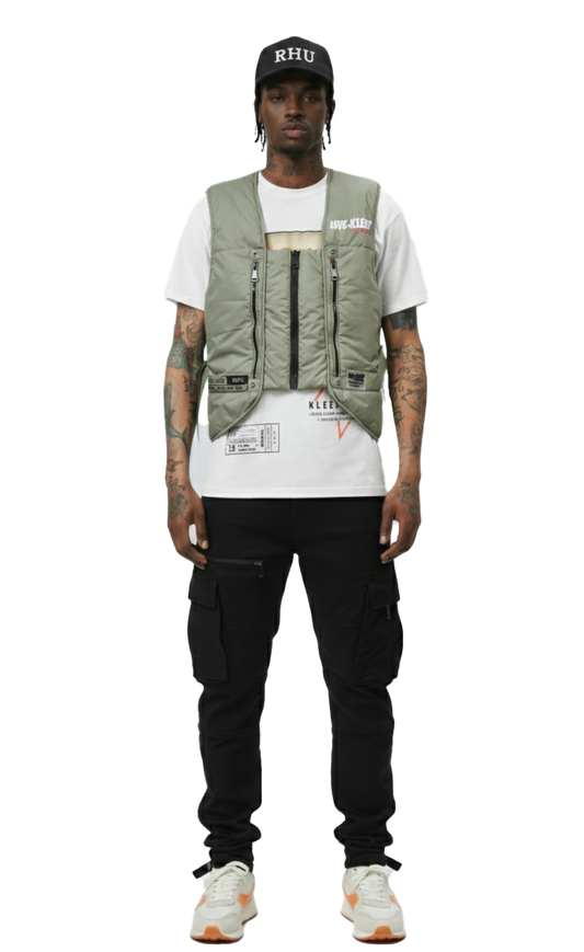 LAUREL Men's premium cire padded vest with functional tape and multi pocket