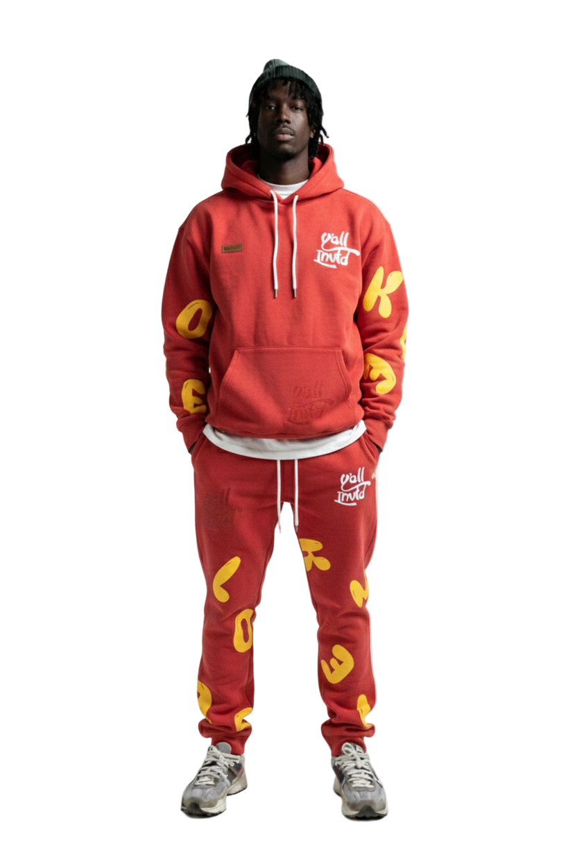 AMARAN Heavy weight brushed graphic pullover hoodie