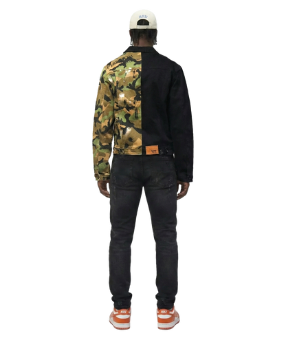 Bistre Half and Half Washed Twill Jacket