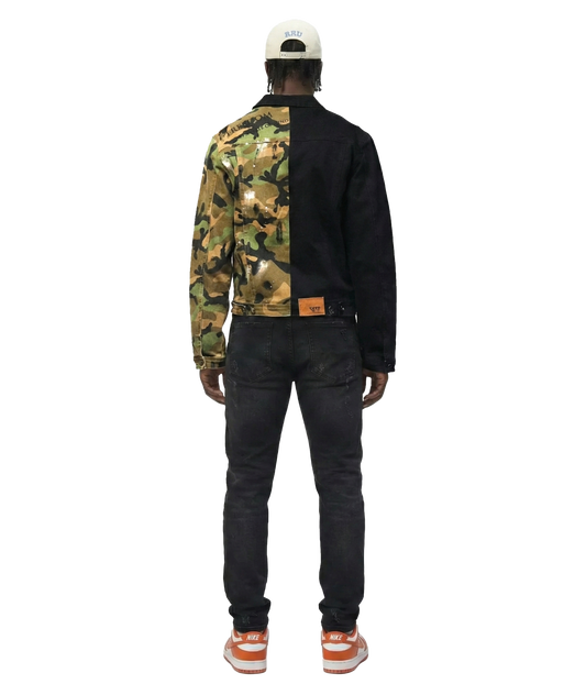 Bistre Half and Half Washed Twill Jacket