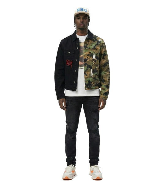 Bistre Half and Half Washed Twill Jacket