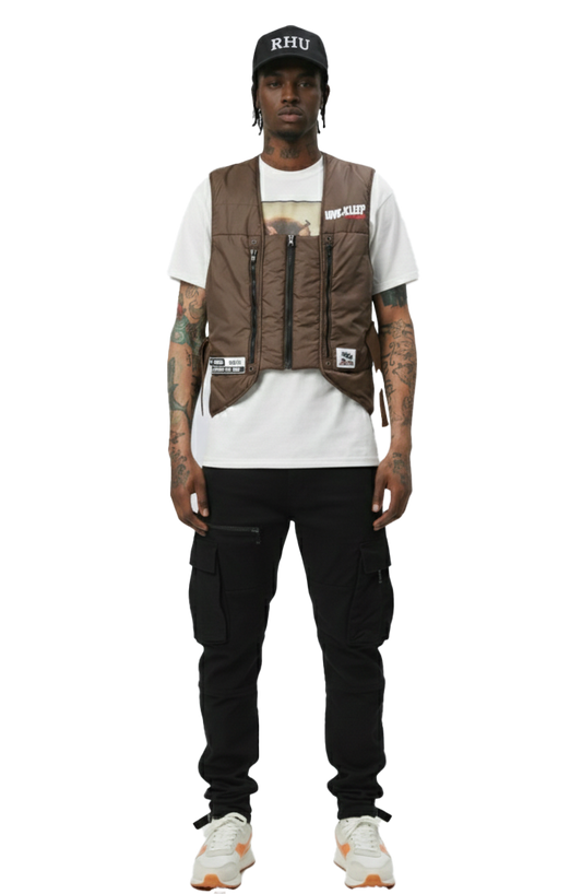 HAZEL Men's premium cire padded vest with functional tape and multi pocket