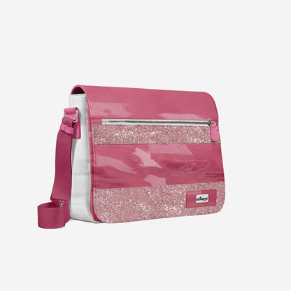 Glitter Pink Messenger Bag 16” | BYMANYC ® New York Glam Street Edition