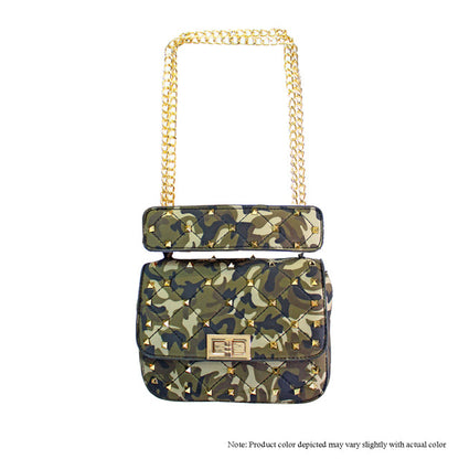 Camo Studded Crossbody Bag