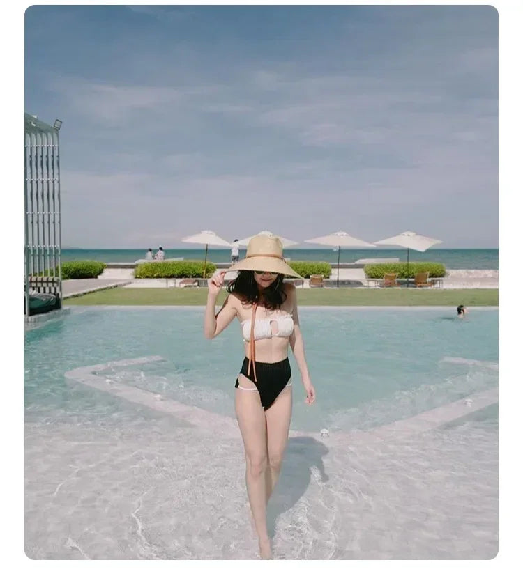 2024年新女士時尚度假沙灘防紫外線寬簷草編遮陽帽，夏季旅行巴拿馬帽，戶外批發