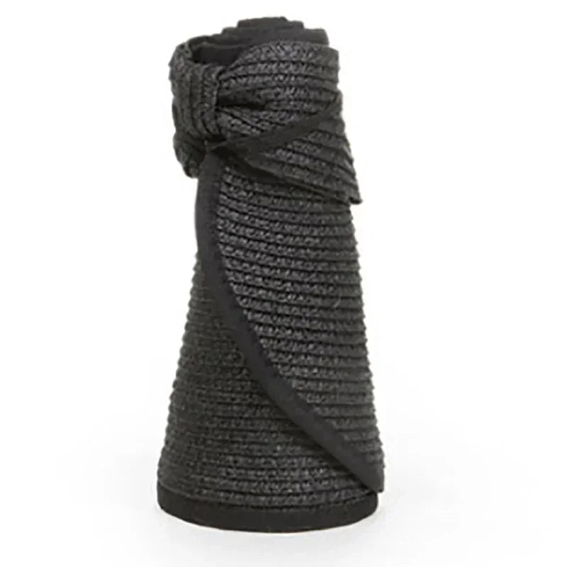 女士夏季遮陽帽 - 時尚防紫外線，適合戶外徒步，可折疊，寬簷沙灘草帽