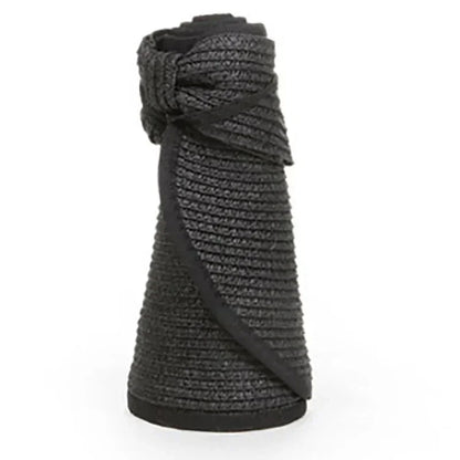 女士夏季遮陽帽 - 時尚防紫外線，適合戶外徒步，可折疊，寬簷沙灘草帽