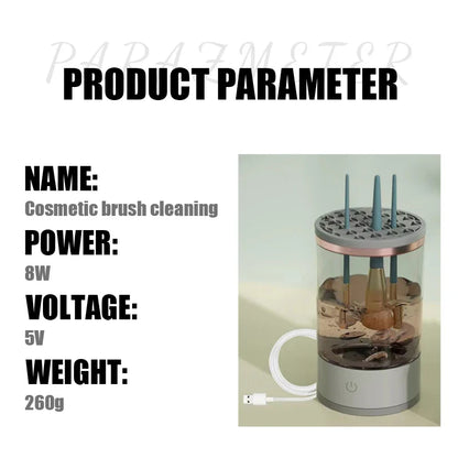 💄 Portable Electric Makeup Brush CleanerAutomatic Spinner, Drying Rack &amp; Sterilizer | Professional Brush Cleaning Kit