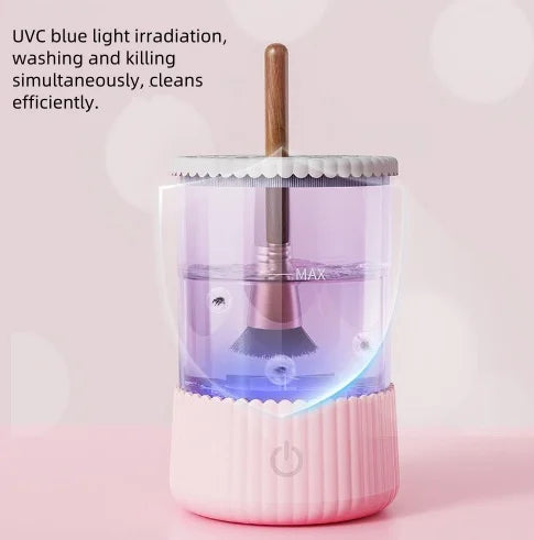 💄 Portable Electric Makeup Brush CleanerAutomatic Spinner, Drying Rack &amp; Sterilizer | Professional Brush Cleaning Kit