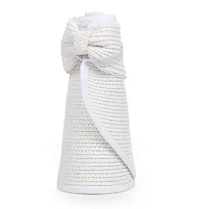 女士夏季遮陽帽 - 時尚防紫外線，適合戶外徒步，可折疊，寬簷沙灘草帽