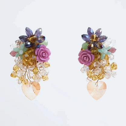 Pendientes de flores acrílicas de Bohemia