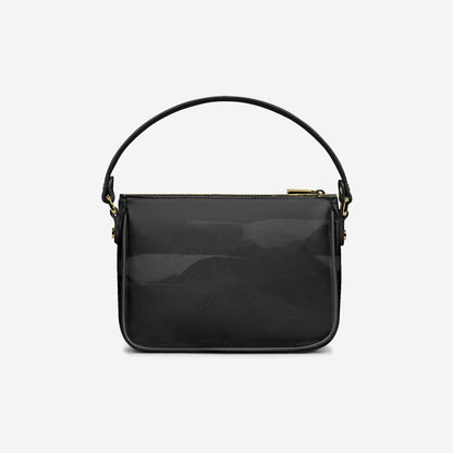 Handbag BYMANYC ® New York – Couture Vegan Vertical Band in Black & Gold Luxe