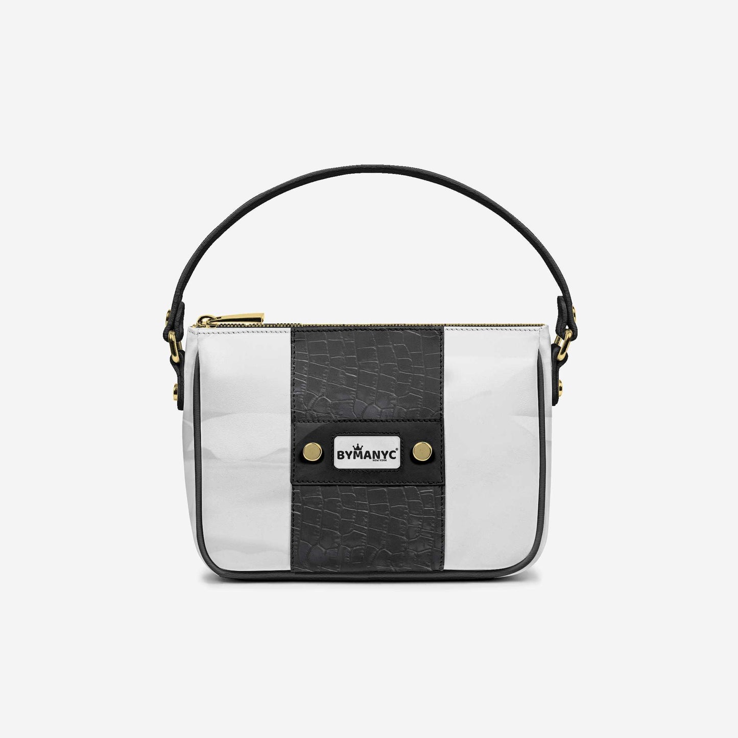 Handbag BYMANYC ® New York – Couture Vegan Vertical Band in Midnight Gold