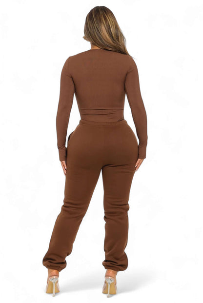 Ribbed HAND MADE Bodysuit and Jogger Pants Set