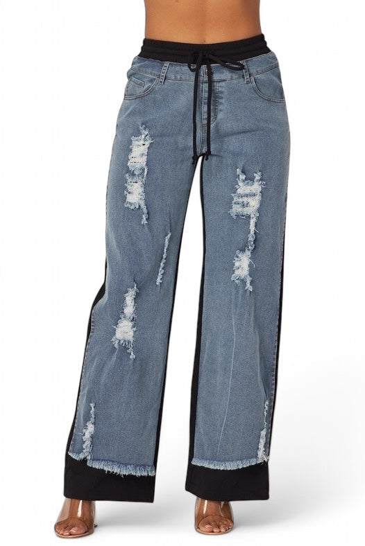 Still Got It Denim Jeans Sweatpants Mix