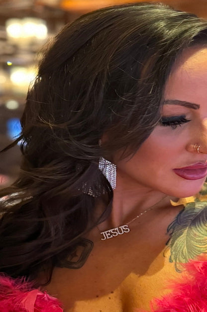 YAHWEH Cubic Zirconia 18k necklace