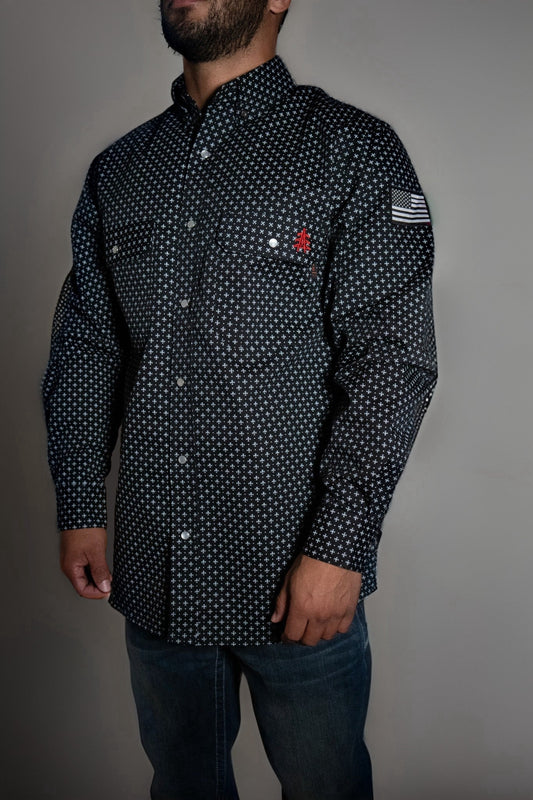 Camisa de trabajo FR Pearl Snap - Reaper Black