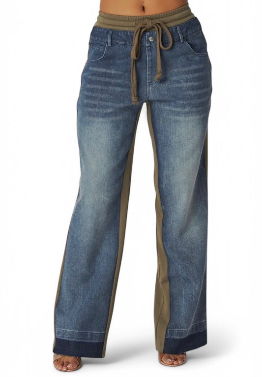 April Straight Leg Denim Jean Sweatpants