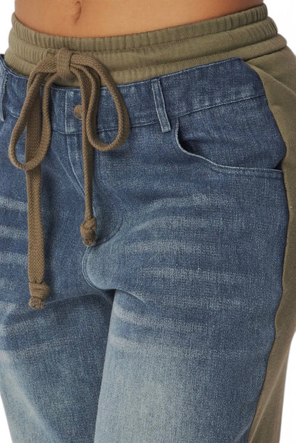 April Straight Leg Denim Jean Sweatpants