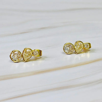 Pendientes con bisel brillante de formas mixtas