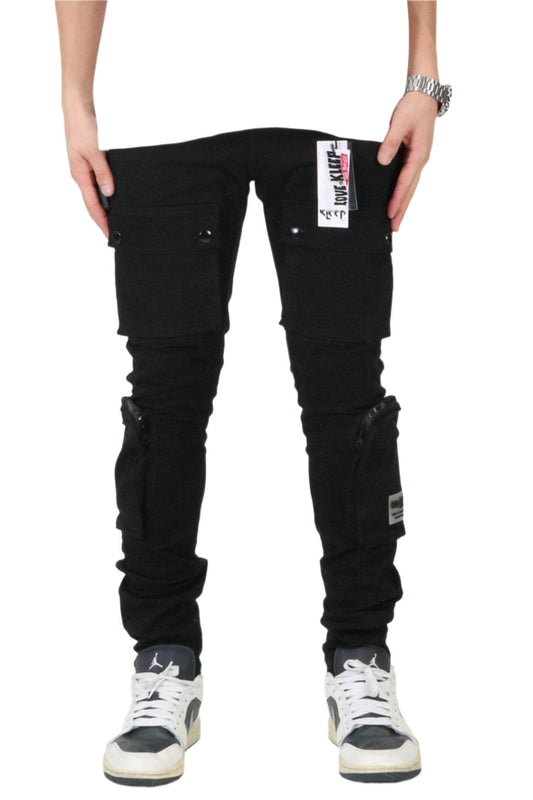 Somber 男士高級斜紋布工裝褲，配有多個功能口袋