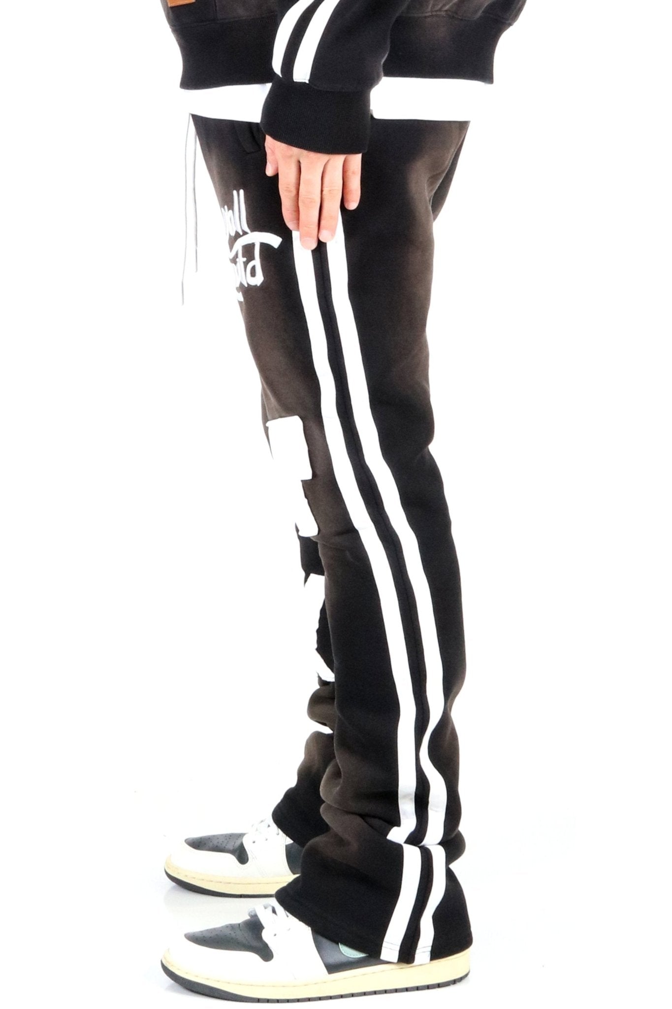 PEBBLE Heavy weight brushed vintage washingskinny flare stacked pants