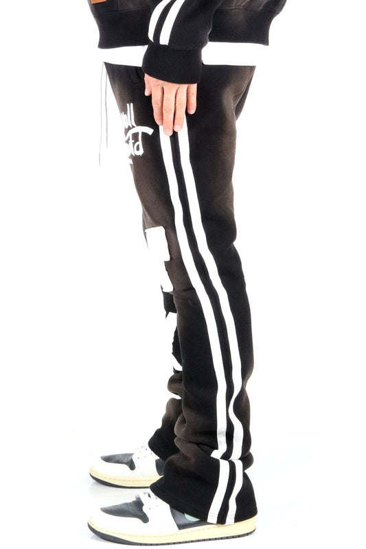 PEBBLE Heavy weight brushed vintage washingskinny flare stacked pants