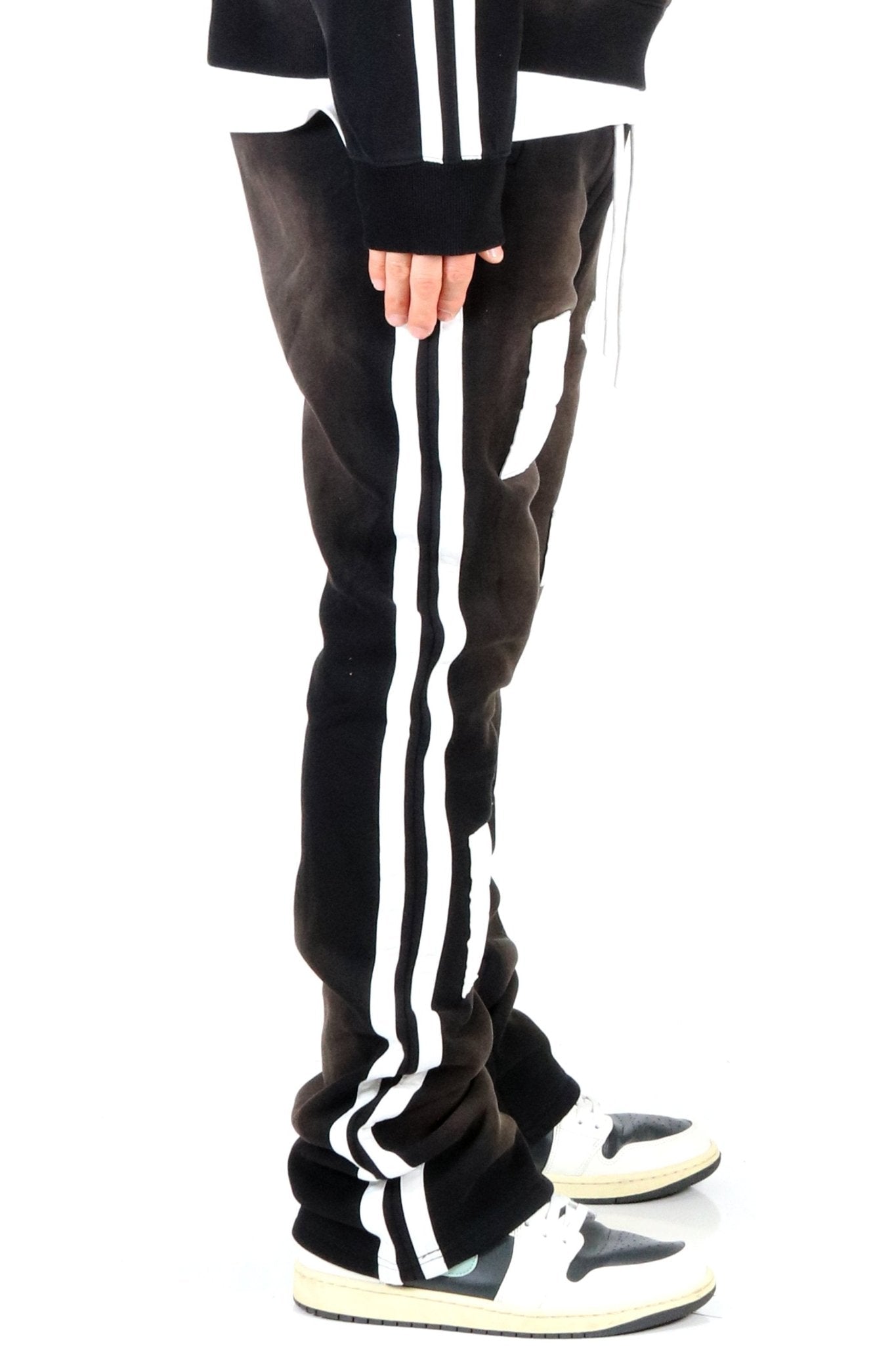 PEBBLE Heavy weight brushed vintage washingskinny flare stacked pants