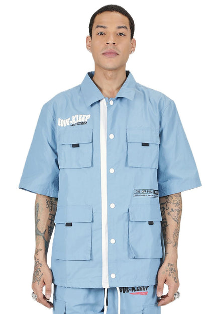 Kloud Men's premium crispy nylon short sleeve coach jacket